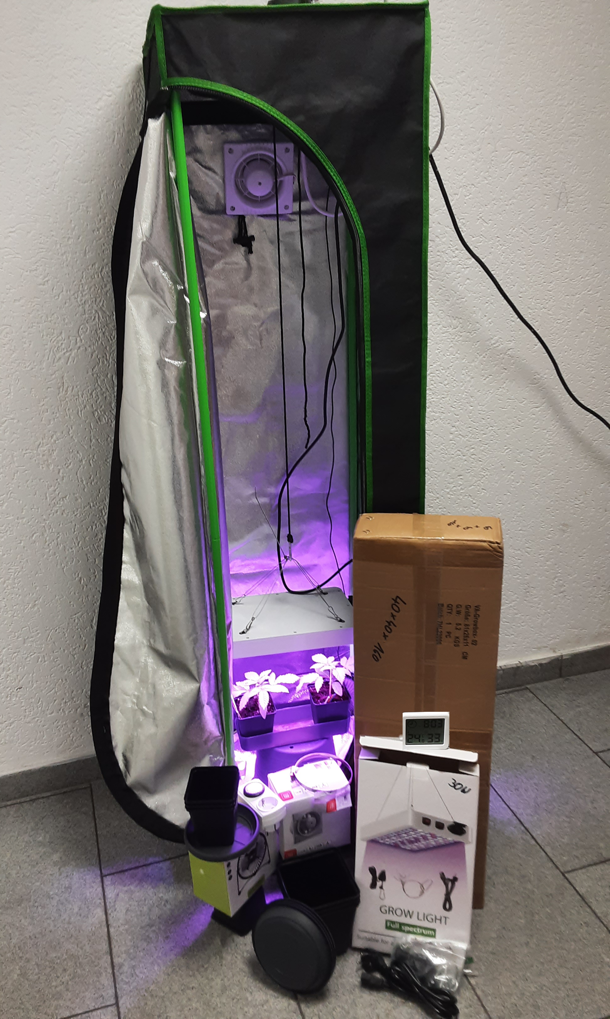 Growzelt Growbox-Set „Cutting“ für Cannabis Anzucht