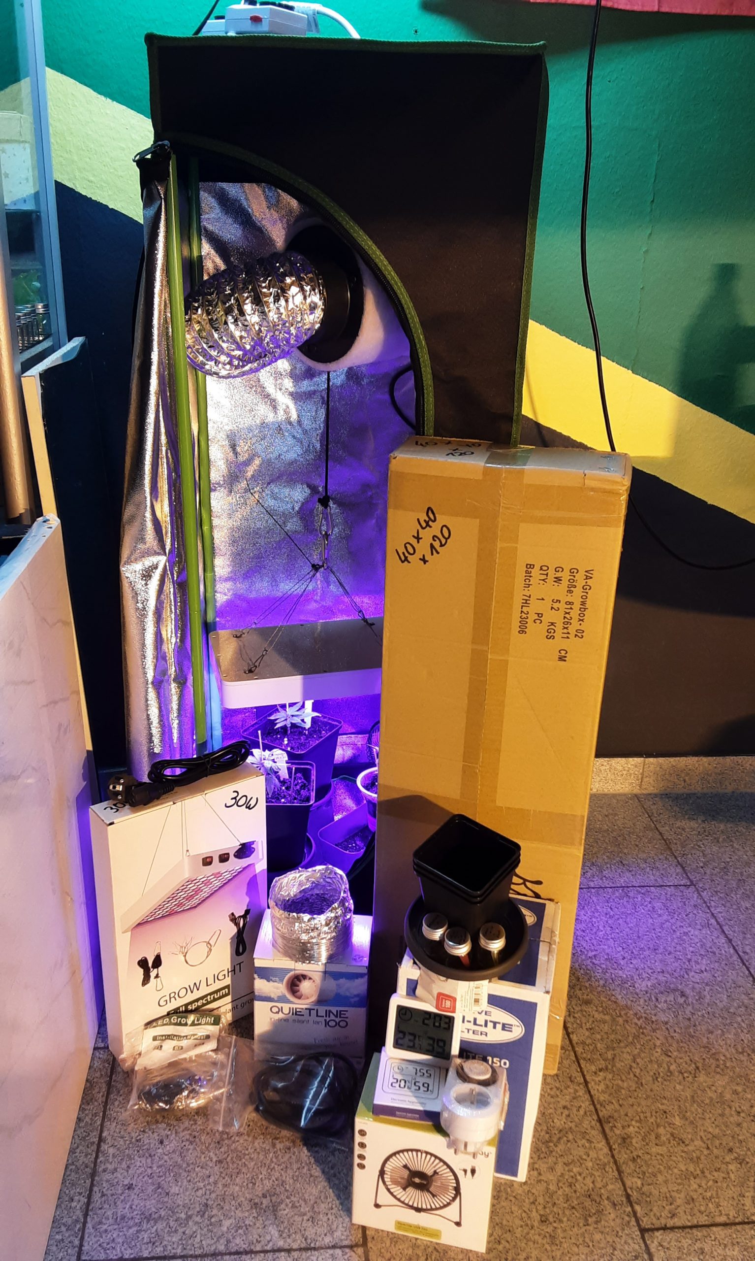 Growzelt Growbox-Set „Seeding-AKF“ für Cannabis Anzucht